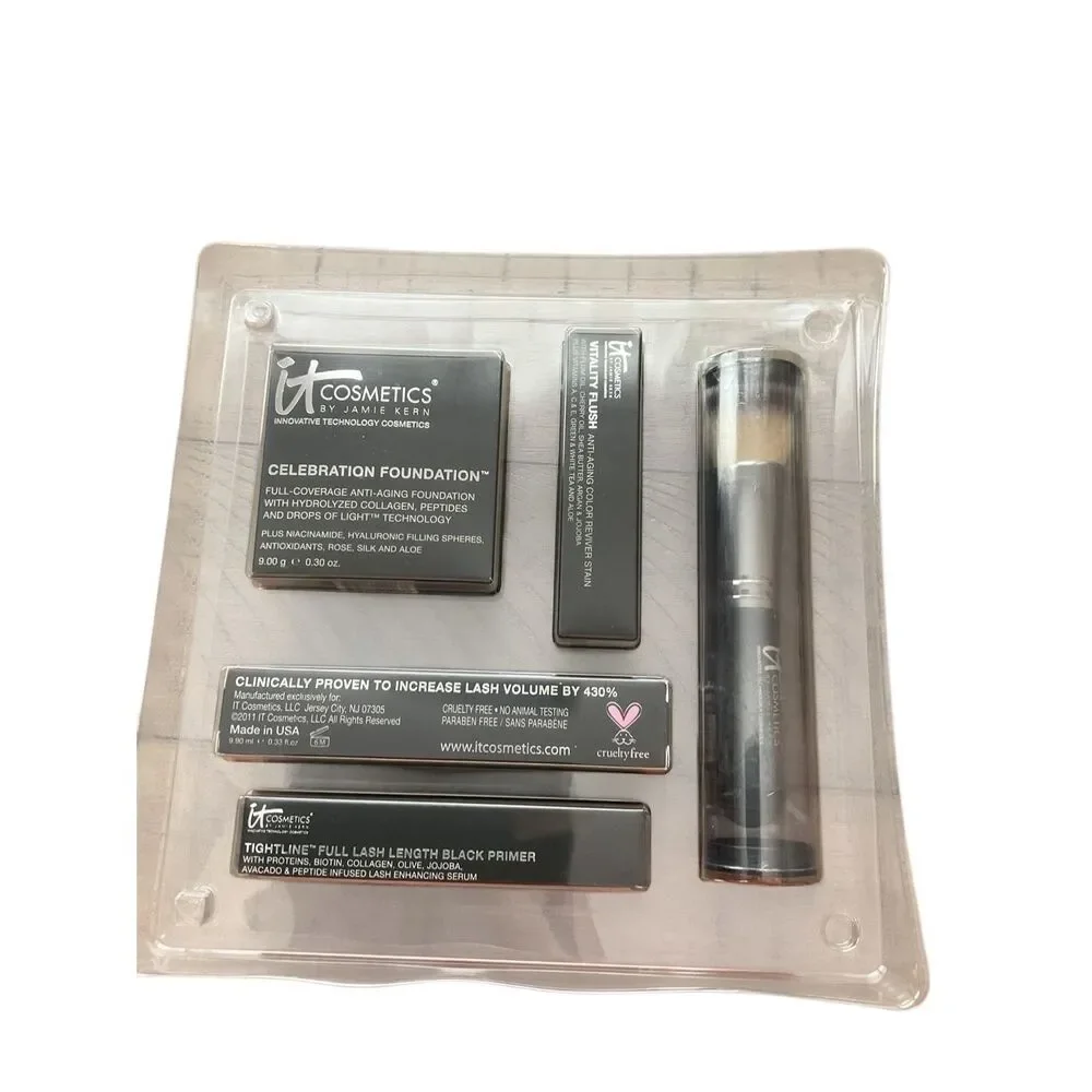 It Cosmetics Hello Beautiful Collection Lashes Brush Primer Stain Foundation New